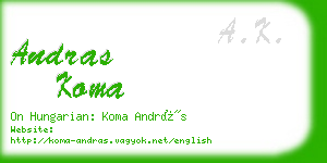 andras koma business card